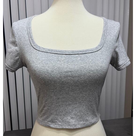 Women's Grey Crop Top - Picture 2 of 4